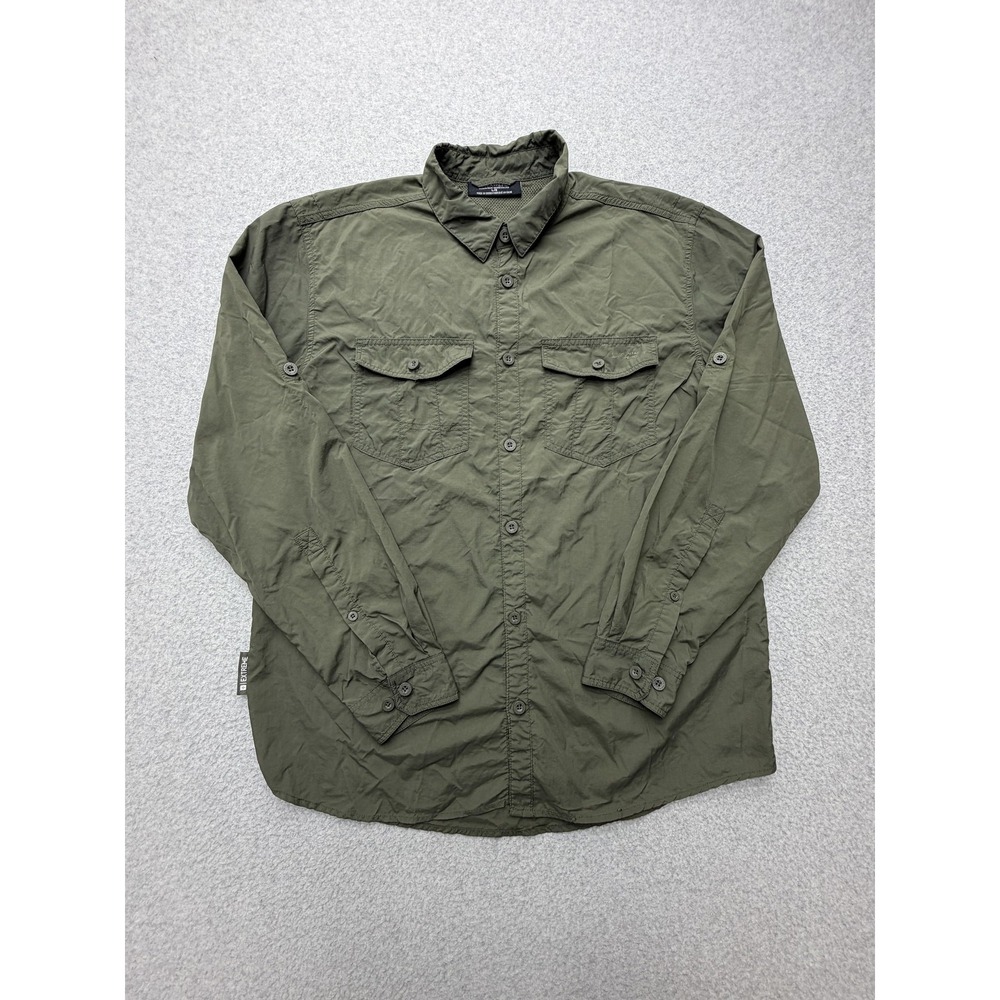 Mountain Warehouse Extreme Shirt Mens Large Green Long Sleeve Hiking Convertible